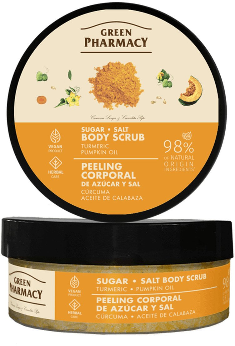 Green Pharmacy Peeling cukrowo-solny do ciała - kurkuma + olejek dyniowy 200ml