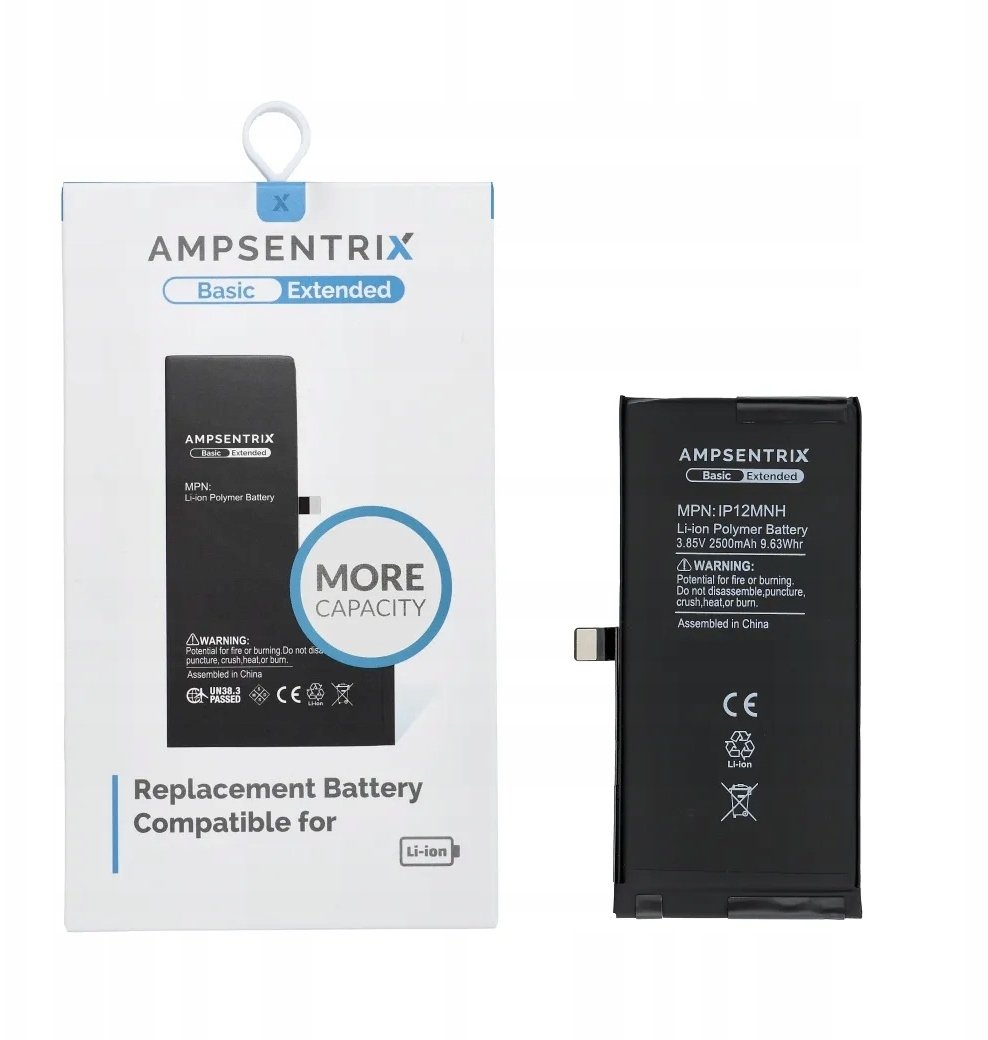 AmpSentrix Basic bateria do iPhone 12 Mini (zwiększona pojemność)