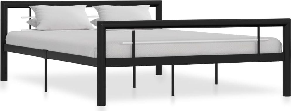 Фото - Ліжко VidaXL Rama łóżka, czarno-biała, metalowa, 120 x 200 cm 