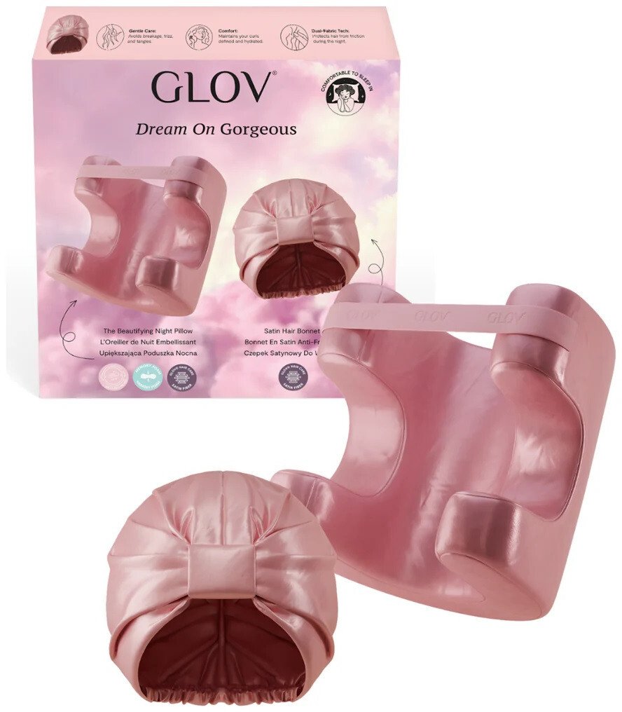 Glov Dream On Gorgeous zestaw satynowy czepek do włosów + upiększająca poduszka nocna