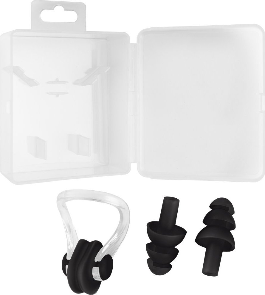Aqua-Sport ZESTAW KLIPS ZATYCZKI do Uszu, Nos Choinka BOX Black