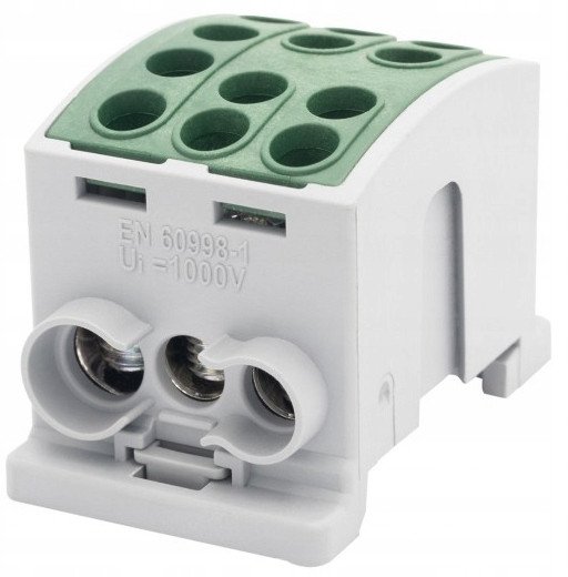 Zacisk HLK F-ELEKTRO 125A-3 (1x35,2x25 / 1x35,2x25) Al/Cu IP20 zielony