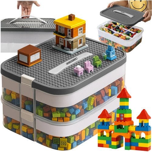 Kruzzel Pudełko na klocki- 2 poziomy 25756