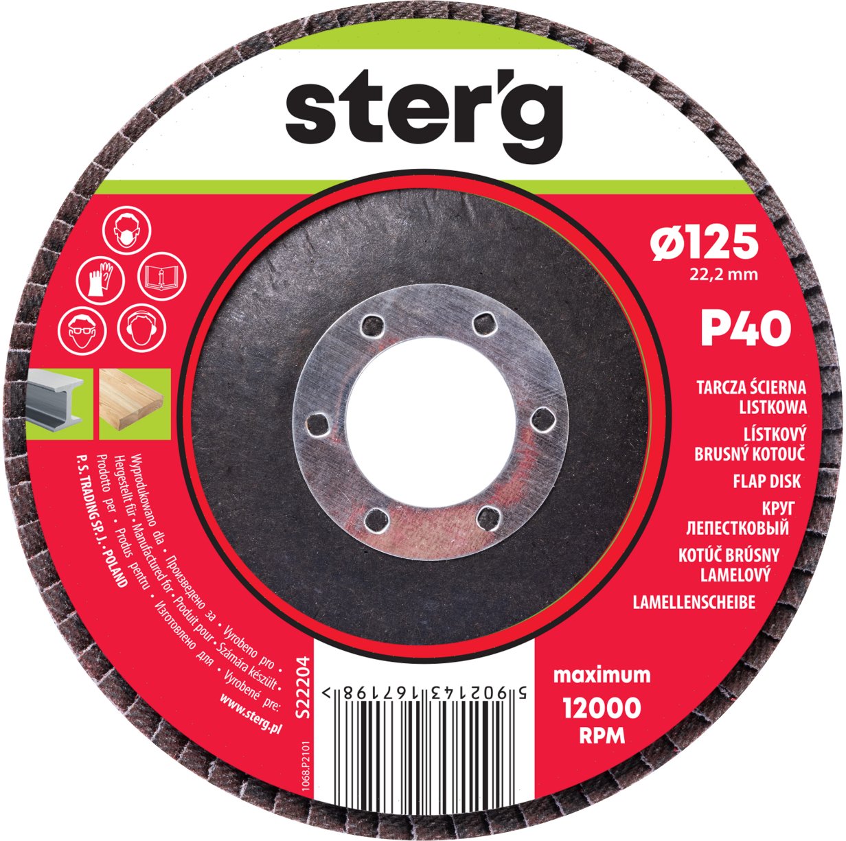 Sterg STER'G Ściernica listkowa 125x22.2 mm P40 gruba do szlifowania