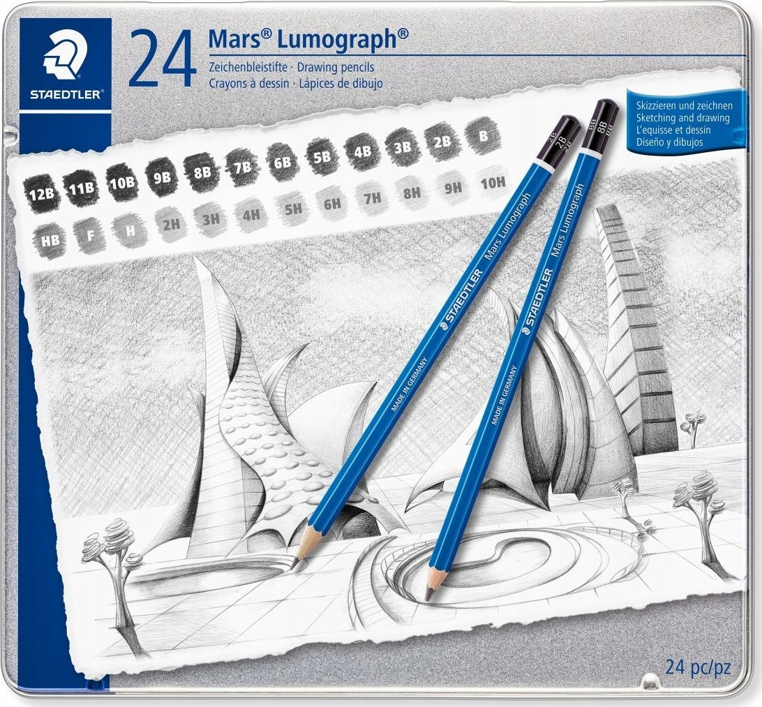 Фото - Олівці STAEDTLER Ołówek Lumograph 12B-10H 24szt 