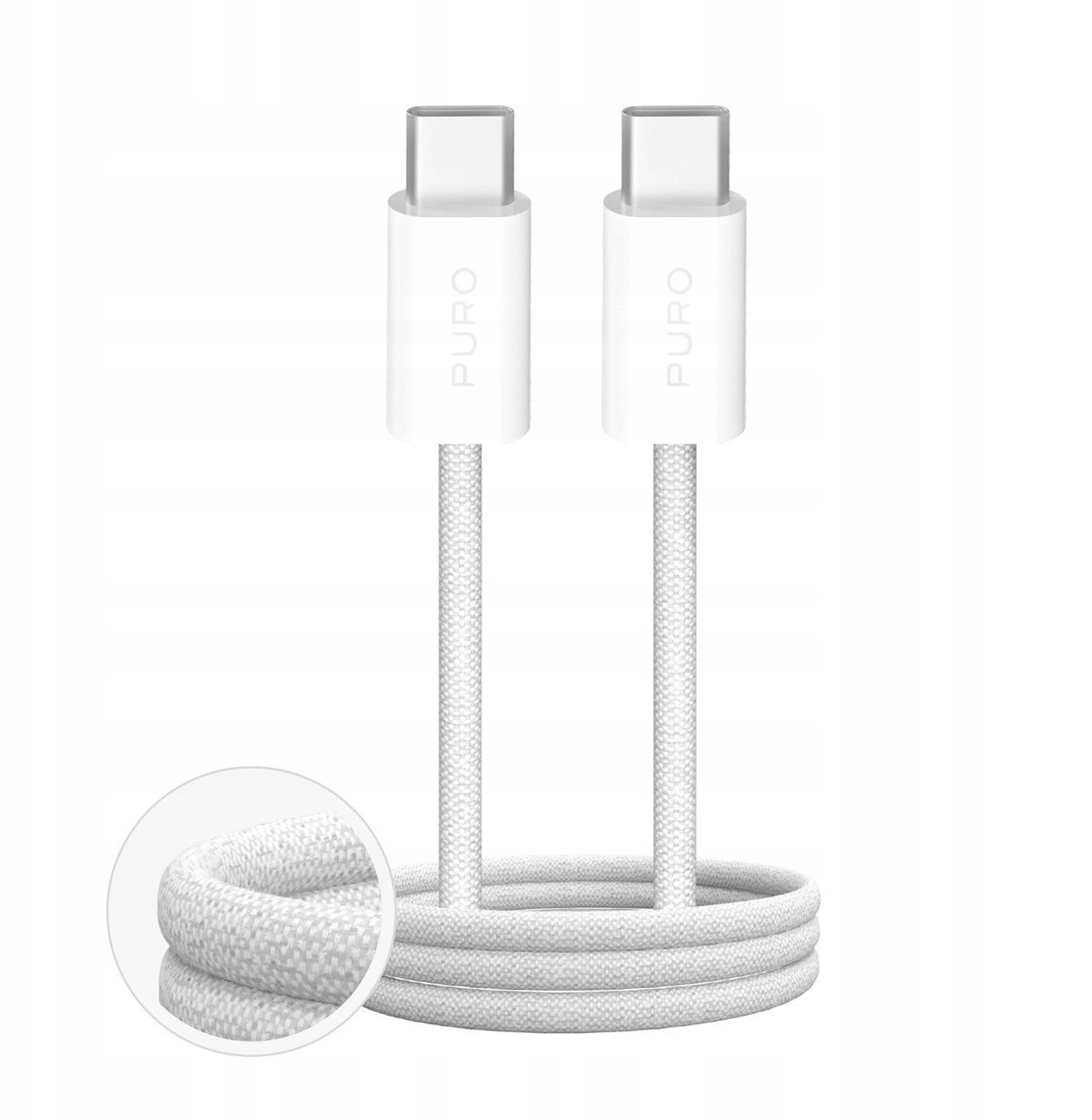 Kabel USB Puro USB-C - USB-C 1 m Biały (8018417498831)