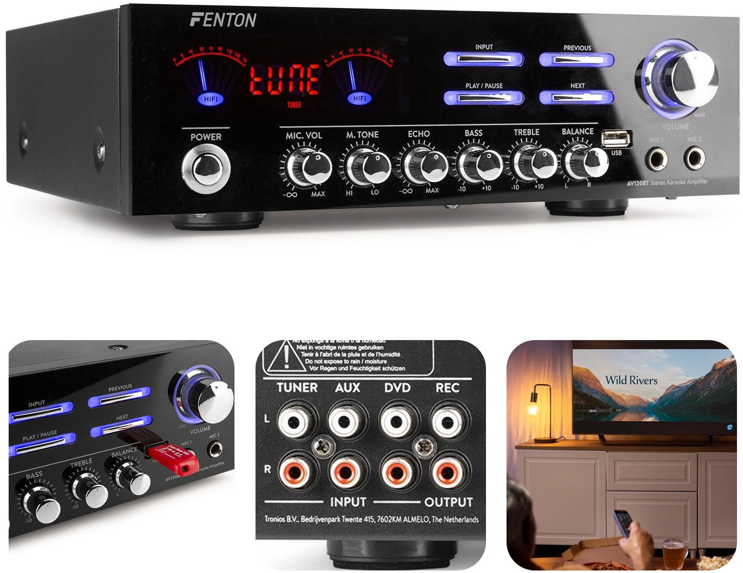 Fenton Wzmacniacz HiFi 2x 60W BT AV120BT one size