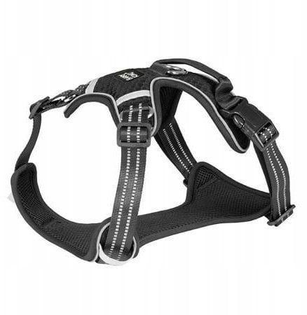 Barry King Szelki dla psa czarne z siatki XL ob.szyi 59-84cm/ob.klatki 73-100cm