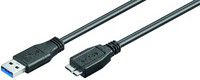 Kabel USB MicroConnect USB-A - microUSB 1 m Czarny (USB3.0AB1MICRO)