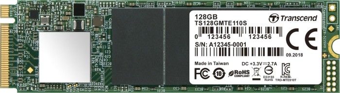 Dysk SSD Transcend 110S 128GB M.2 2280 PCI-E x4 Gen3 NVMe (TS128GMTE110S)