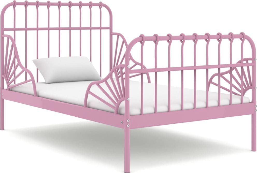 Фото - Ліжечко VidaXL Przedłużana rama łóżka, różowa, metalowa, 80x130/200 cm 