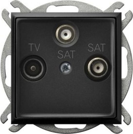 Ospel ARIA Gniazdo RTV-SAT z dwoma wyjściami SAT czarny metalik GPA-U2S/m/33