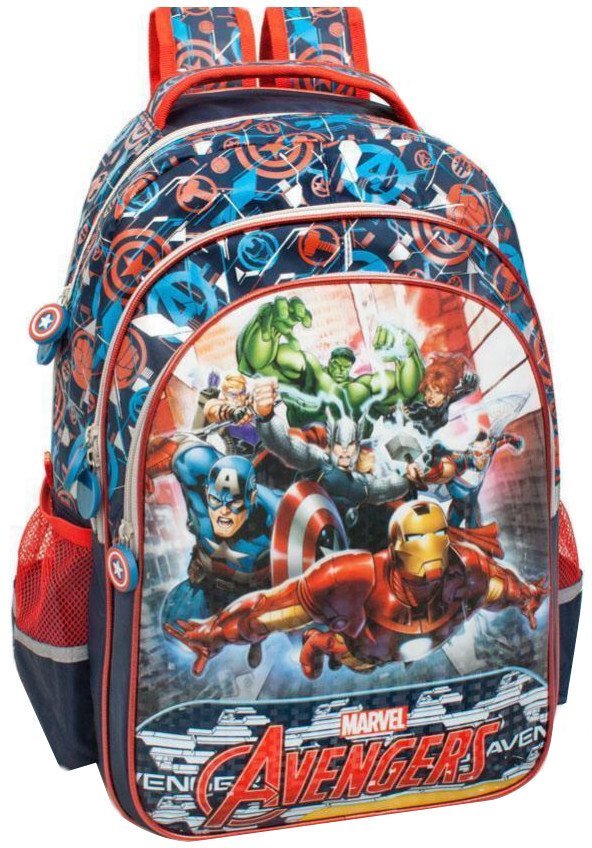 Marvel Somas i mugursomas Premium Mugursoma dla chłopców Avengers Deluxe XL 3D 61213 Blue