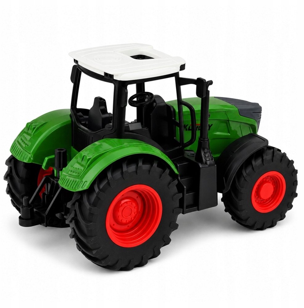 LeanToys Traktor Rolniczy Farmerski Gospodarski Gumowe Koła Biało Zielony 1:24