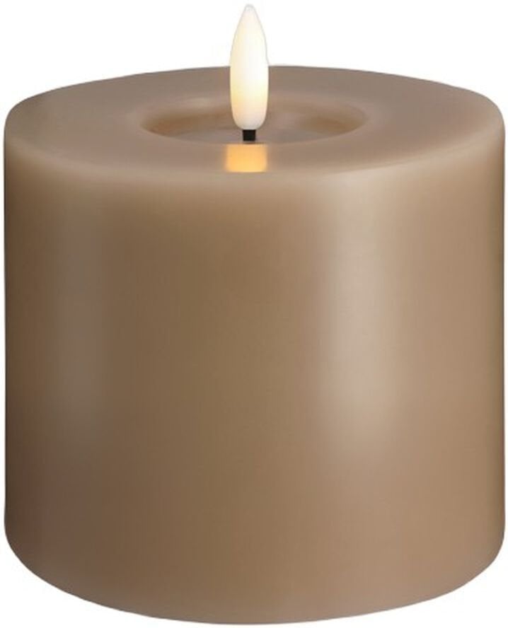 Moods & More MM LED pillar candle, Silk, Melted, Sand, 99x100 mm