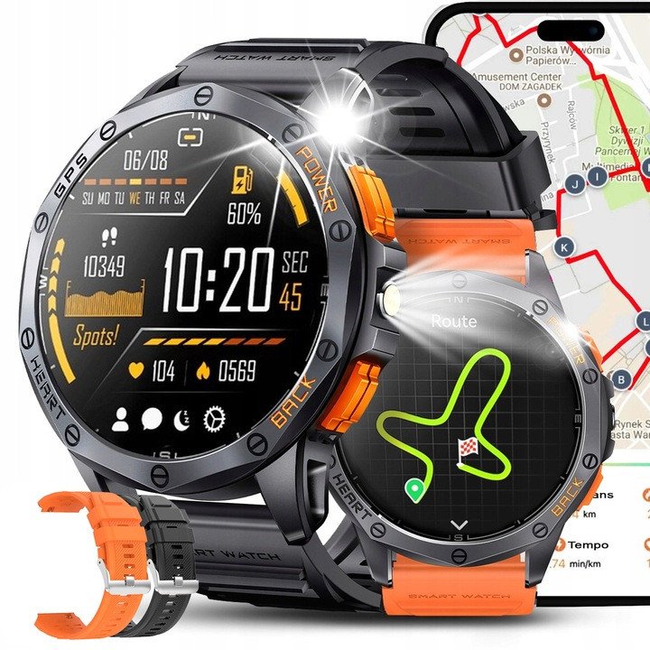 Smartwatch Rubicon SMARTWATCH męski Rubicon RNCF47 orange z GPS