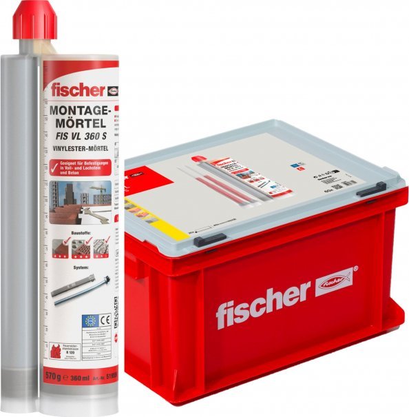 Fischer fischer assembly mortar FIS VL 360 S HWK G (grey, 360ml, 20 cartridges, case)