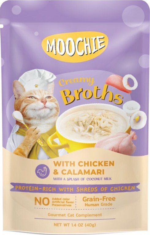 MOOCHIE Creamy Broths With Chicken & Calamari Grain-Free 40g
