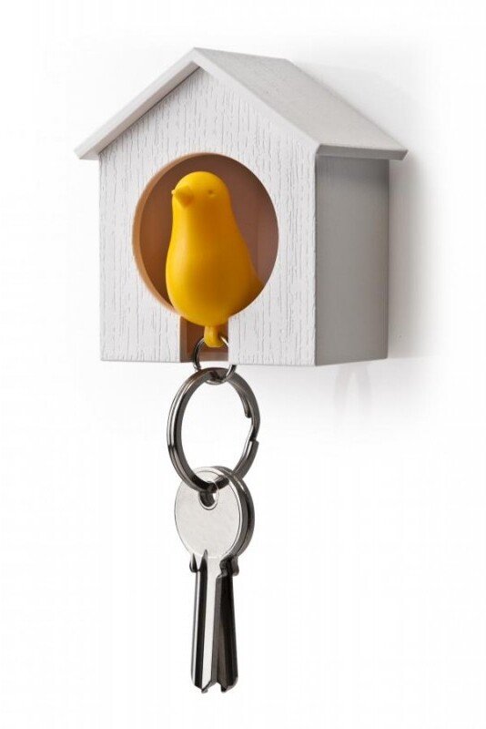 Qualy Wieszak na klucze Budka biały/żółty (10091WY)