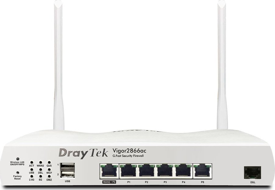 Router DrayTek Draytek Vigor 2866AX: Gfast Modem-Firewall router bezprzewodowy Gigabit Ethernet Dual-band (2.4 GHz/5 GHz) Szary