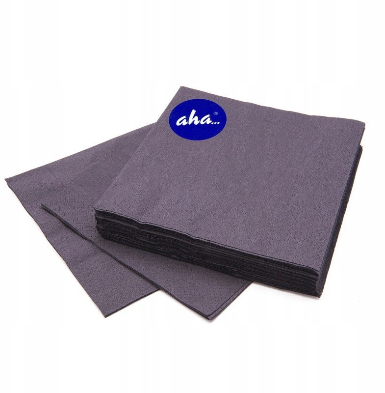 Serwetki AHA, 3-warstwowe, składanie 1/4, 33x33cm, 20 szt., czarne