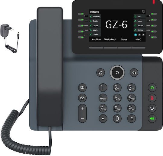 Telefon GEQUDIO Gequdio IP Telefon GZ-6 z zasilaczem z WLAN i Bluetooth