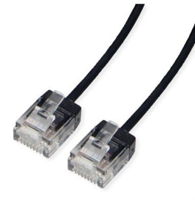 ROLINE UTP Data Center Patch Cord Cat.6A (Class EA), LSOH, Slim, Ultra Short Connector, czarny, 0,5 m