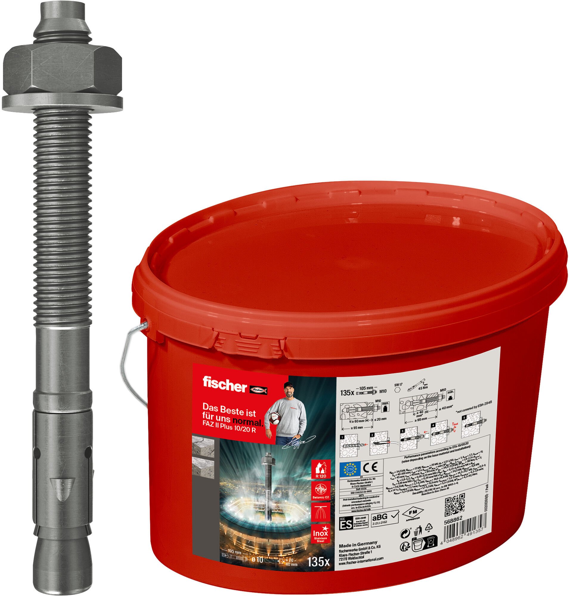 Fischer kotwa śrubowa/kołek rozporowy 135 szt.