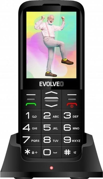 Komórkowy Evolveo EVOLVEO EasyPhone XO, mobilní telefon pro seniory s nabíjecím stojánkem, černá