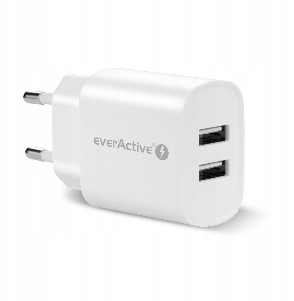 Ładowarka sieciowa 2 x USB 2.4A biała