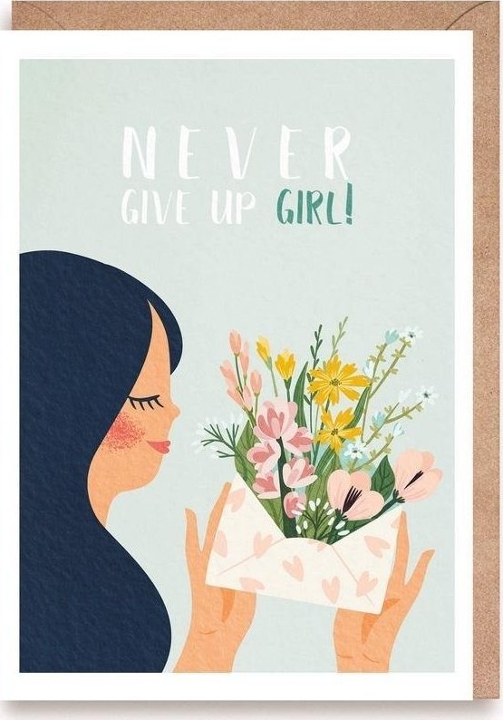 Cardie Kartka Never Give Up, Girl! koperta