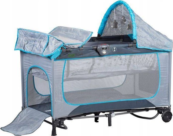 Polecane Ecotoys Kojec, łóżeczko z funkcją kołyski dla dziecka z akcesoriami