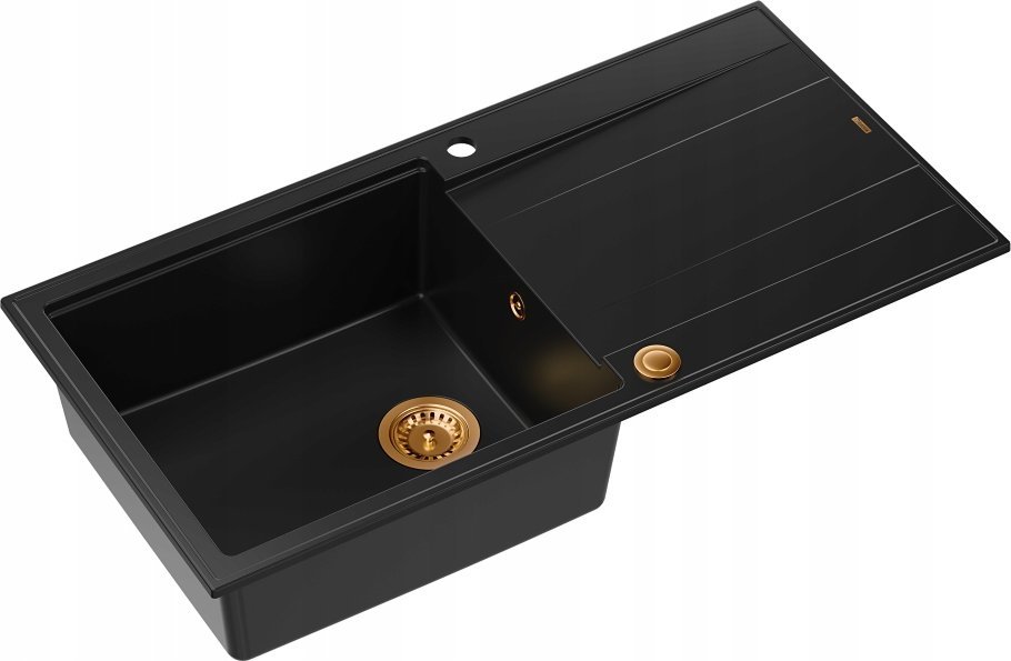 Zlewozmywak GraniteQ EVAN 111 zlewozmywak z syfonem Push 2 Open 1-komorowy z/o (860x500x210) pure ca...