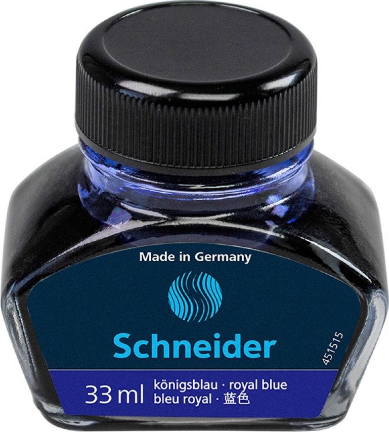 Schneider Atrament do piór SCHNEIDER, szklany kałamarz, 33ml, niebieski