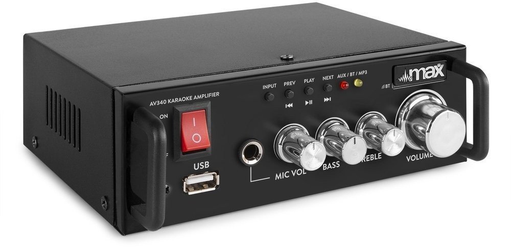 Wzmacniacz karaoke MAX AV340 z Bluetooth - 2x 50W one size