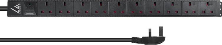 Listwa zasilająca Lanview LVR-3MUK-SPD-UK10 rozdzielacz zasilania PDU 8 x gniazdo sieciowe 1.4U Czarny