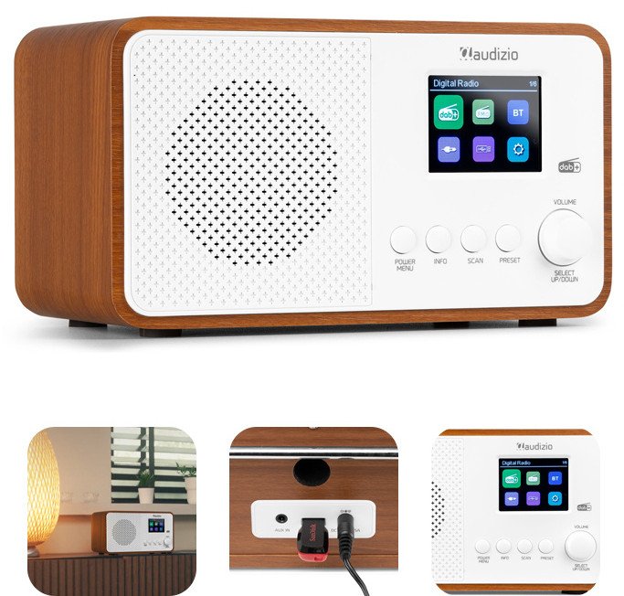 Radioodtwarzacz Audizio Radio cyfrowe DAB+ FM Avio białe one size