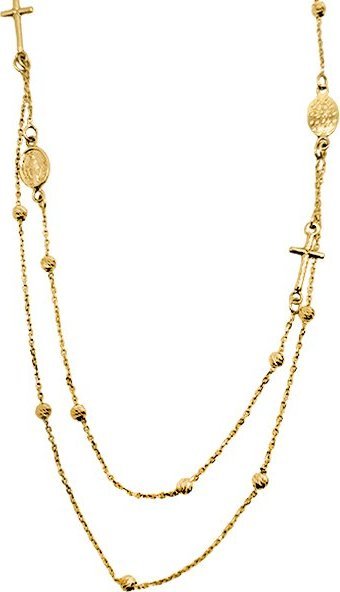 Zdjęcia - Pozostała biżuteria Lovrin Złoty naszyjnik 585 różaniec podwójny łańcuszek