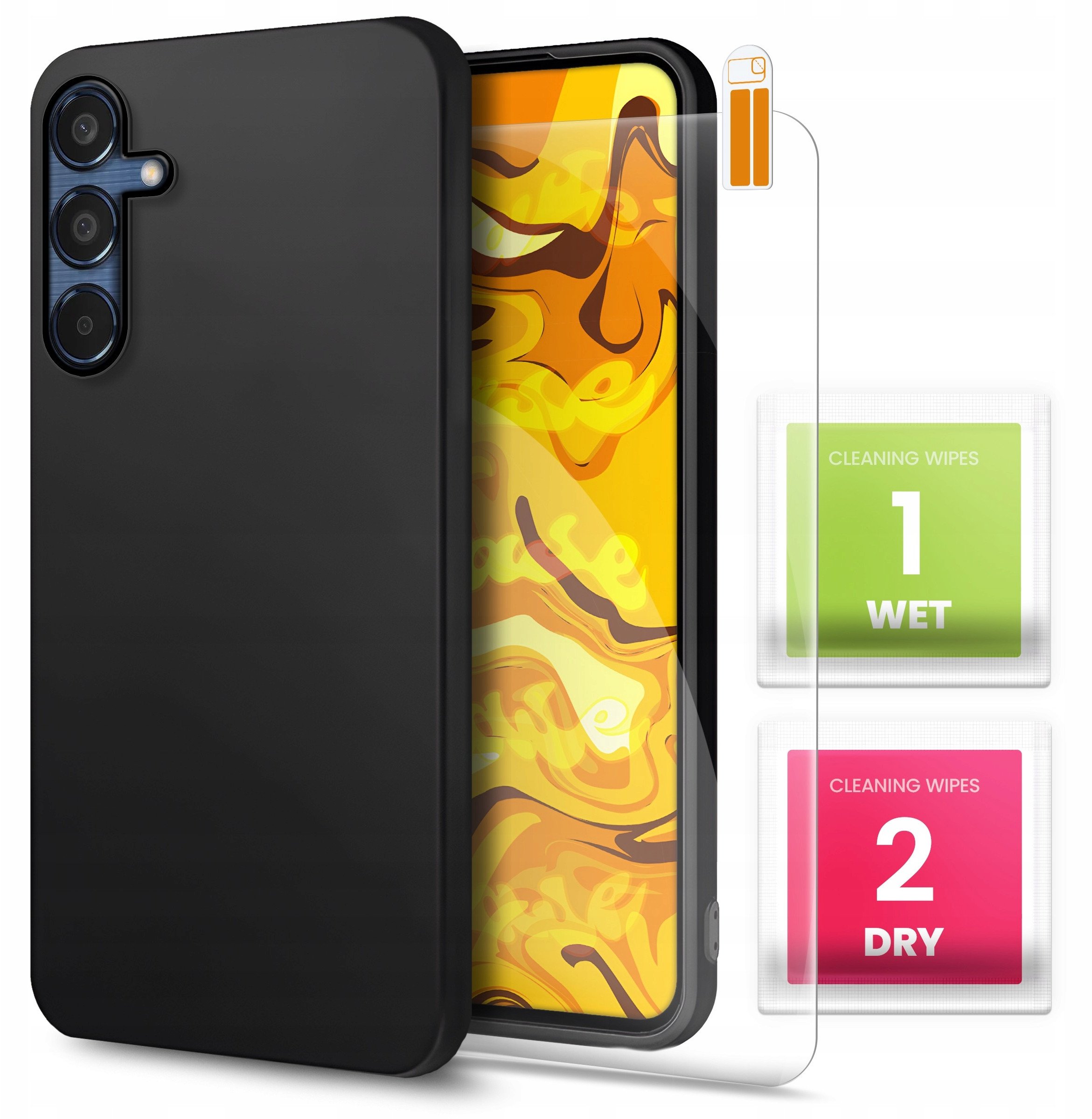 Hello Case ETUI DO SAMSUNG GALAXY M35 5G GUMOWE OBUDOWA CZARNE MATOWE SILIKON SZKŁO
