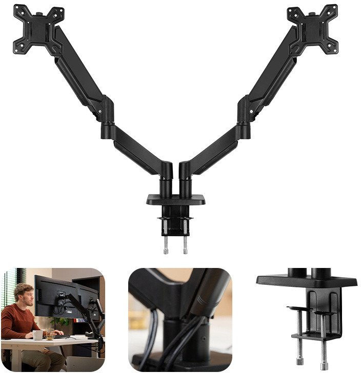 Podwójne ramię do monitora na sprężynie gazowej 17"-32" CMA20G Audizio one size