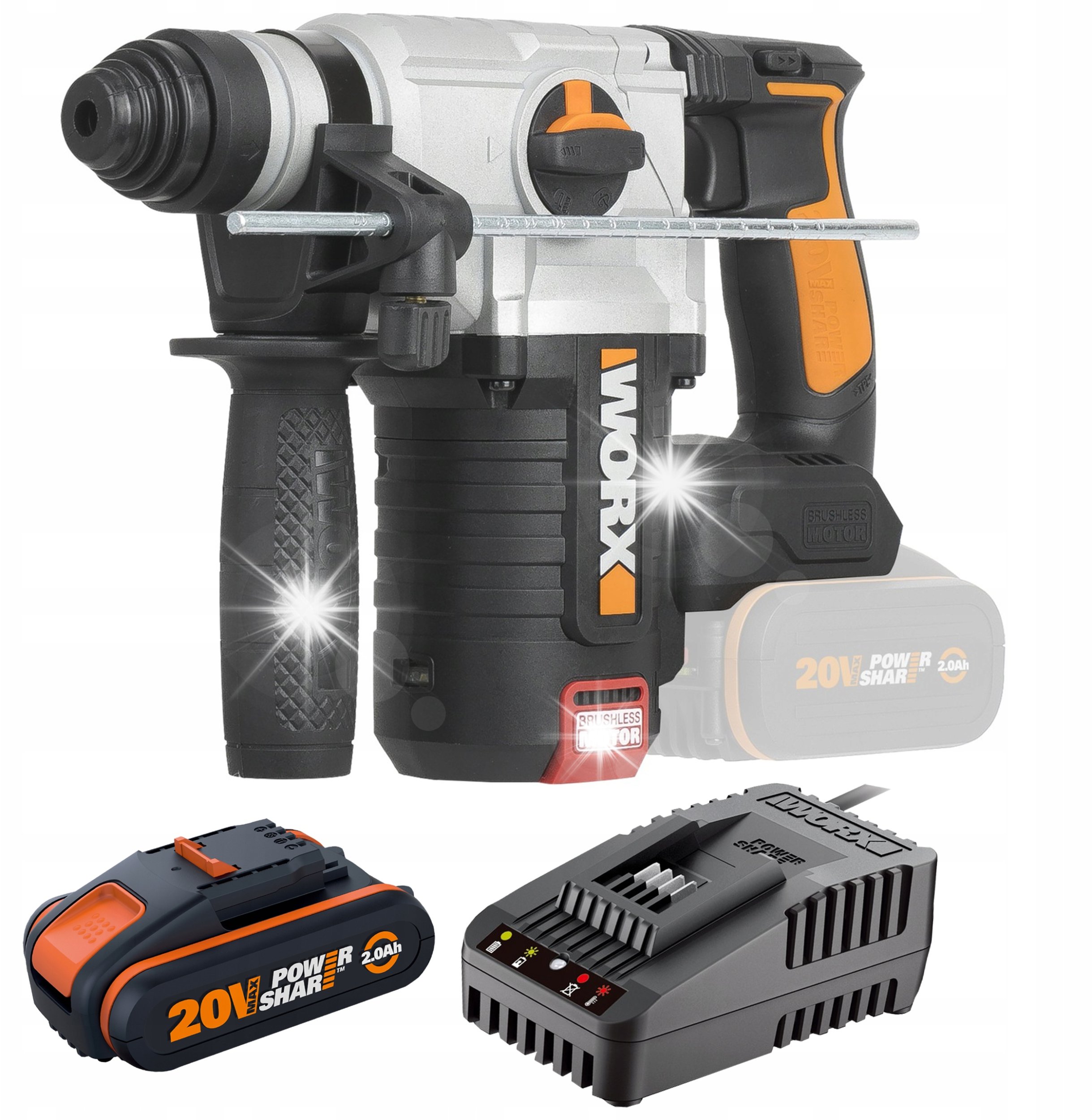 Młotowiertarka Worx Młotowiertarka WORX WX380.9 Bezszczotkowa 2,2J SDS