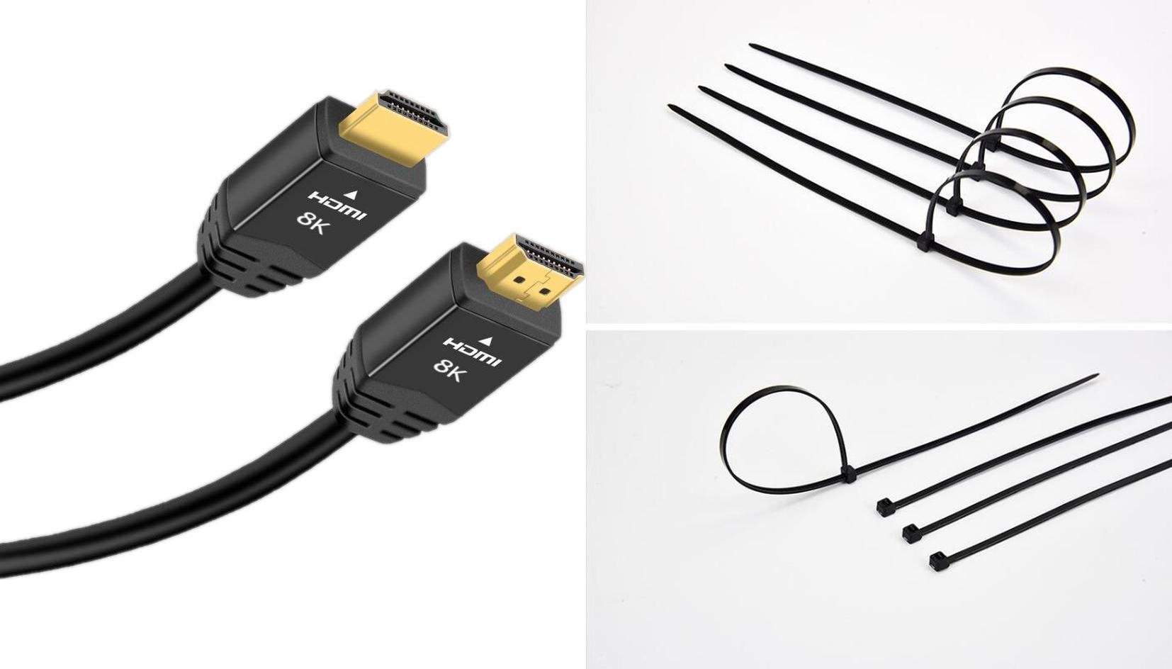 Kabel Mozos Kabel Mozos HDMI - HDMI 5m czarny (HD218K-5M) + Opaska zaciskowa Czarny 100 sztuk (MCABLE-L)