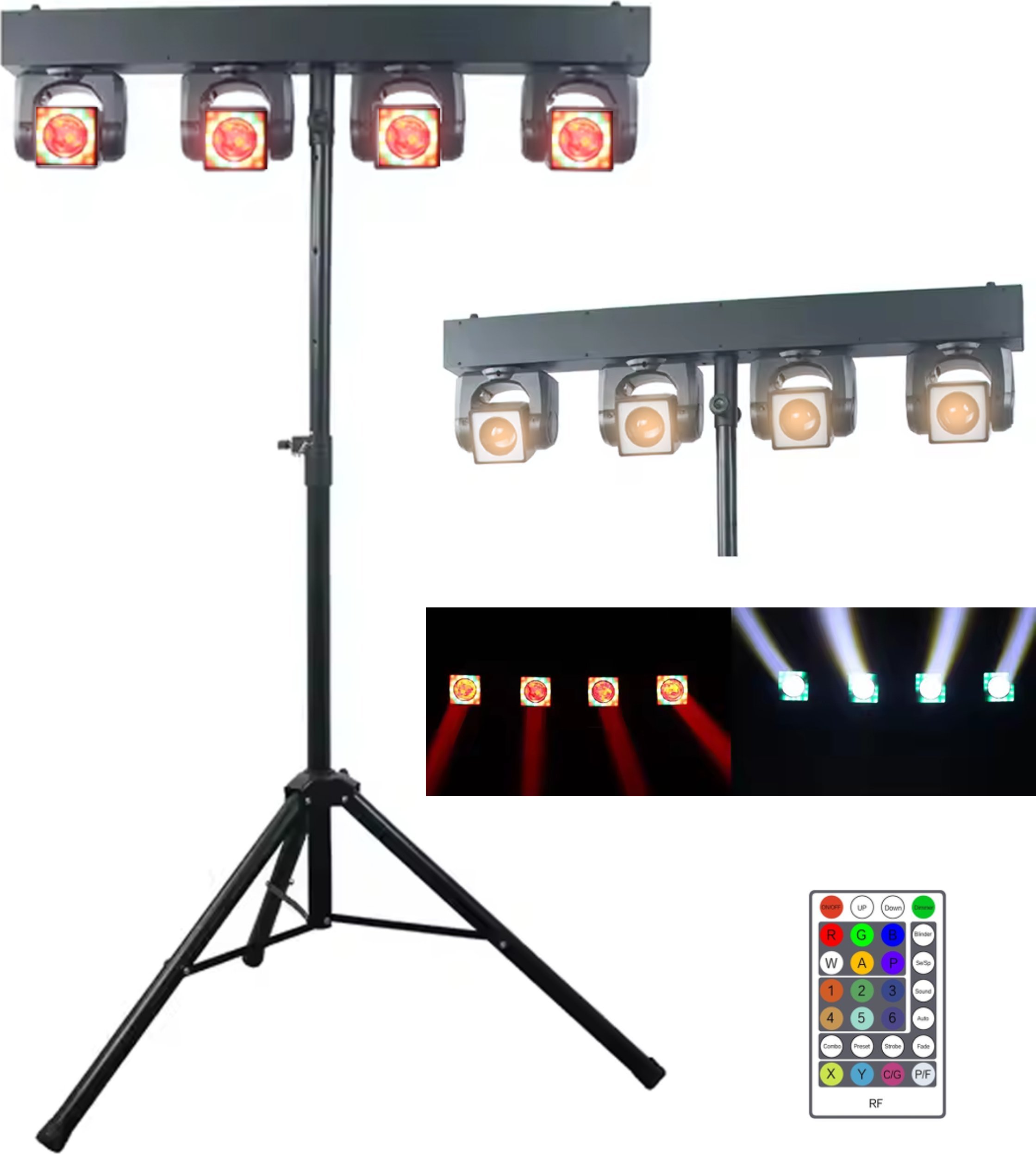 LIGHT4ME LIGHT4ME MT BAR 2 zestaw oświetleniowy multiefekt świetlny 4x głowica ruchoma beam