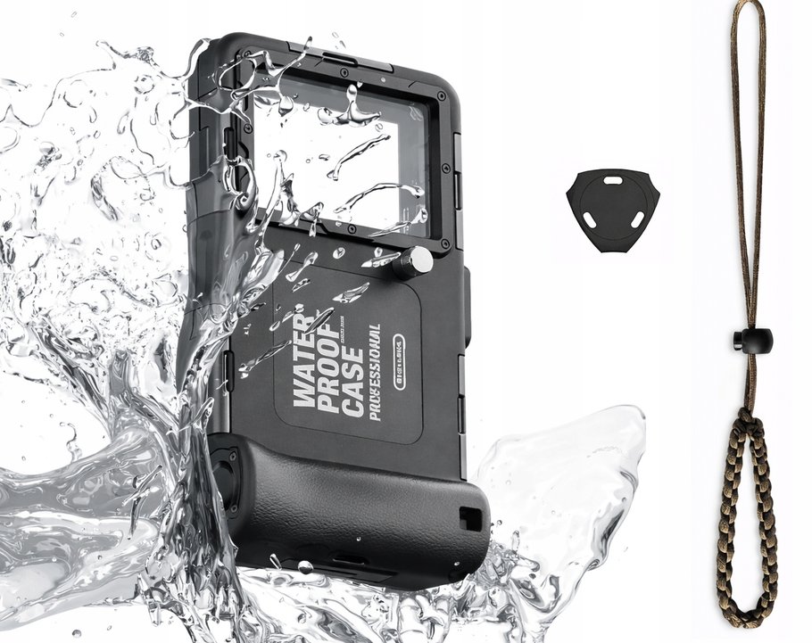 PEYTECH Etui wodoodporne do Telefonu 15m IP68 uniwersalne, Nurkowanie 1/4 cala czarny (EWPI)
