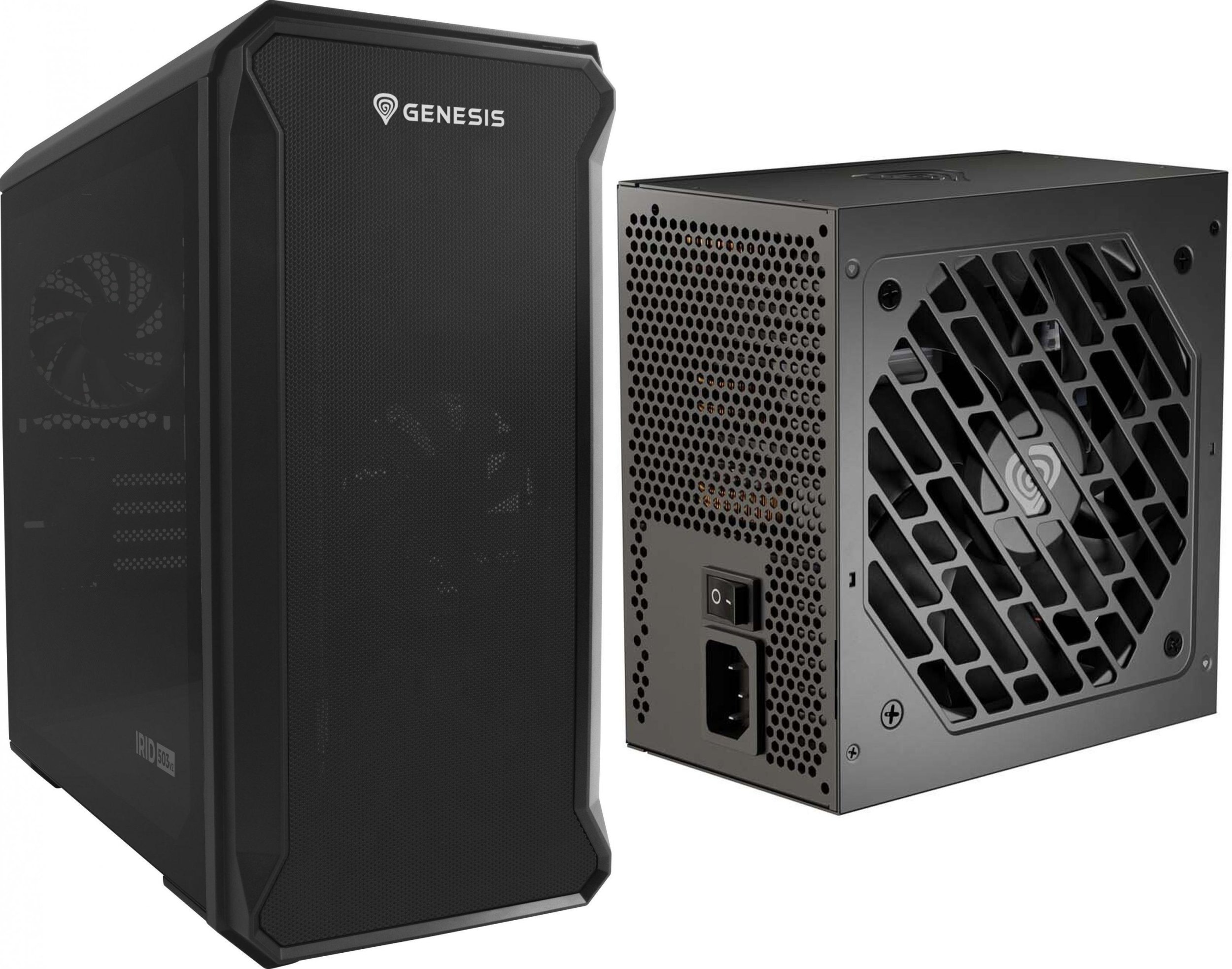 Obudowa GENESIS Irid 503 V2 (NPC-1558) + Zasilacz GENESIS Nihon 750NM Czarny 750W (NGP-2368)