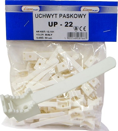 Baks Uchwyt paskowy biały UP-22 12.101 50 szt.ELEKTRO-P