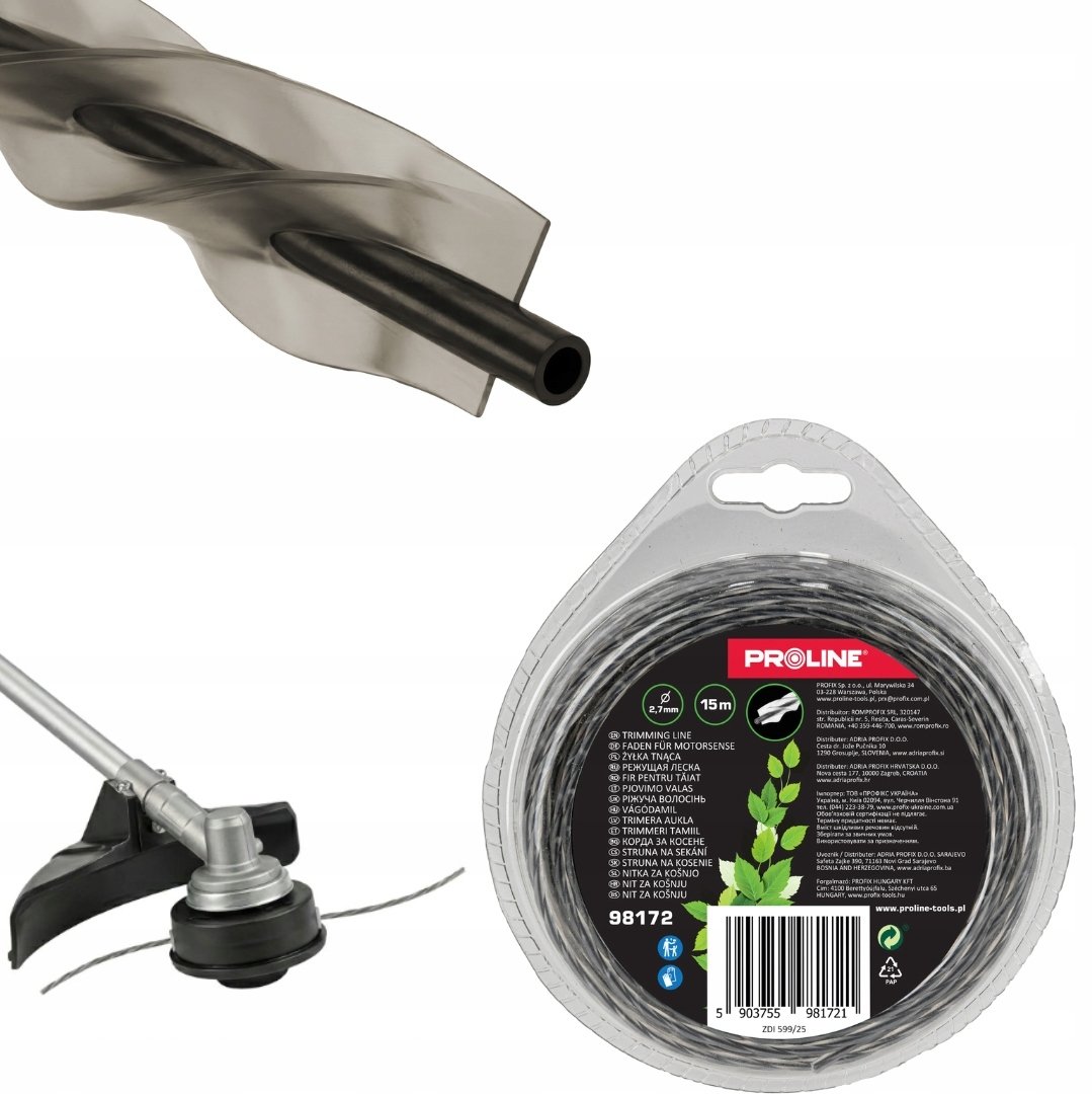 Pro-Line ŻYŁKA TNĄCA WZMOCNIONY SKRĘCONY KWADRAT 2.7MM X 15M, PROLINE