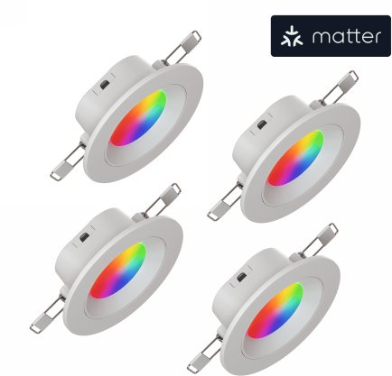 Nanoleaf Essentials Smart Downlight - oświetlenie punktowe (4 sztuki) (technologia Matter, Wi-Fi)