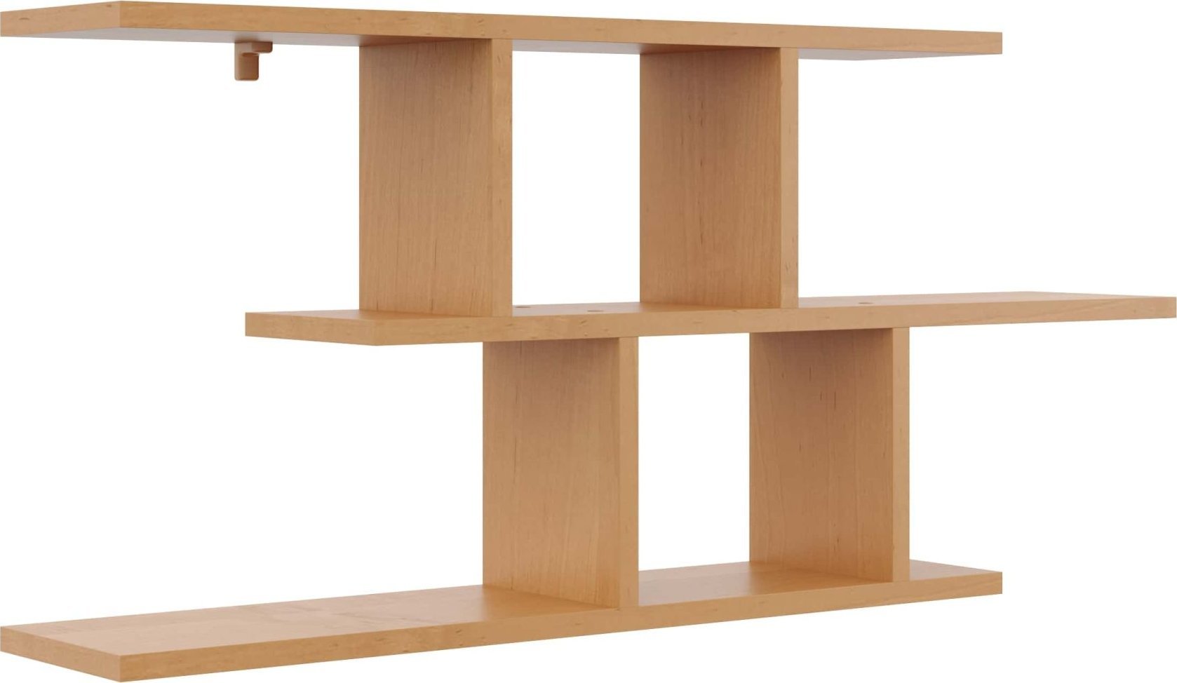 Tyletegotu Półka wisząca, asymetryczne przegrody, 100x18x45 cm, olcha, mat