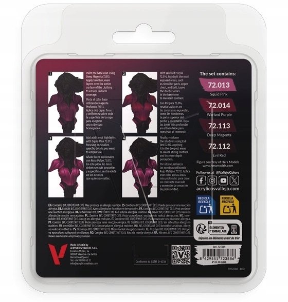 Vallejo Vallejo: 72.388 - Game Color - Magenta Color Set (4x18 ml)